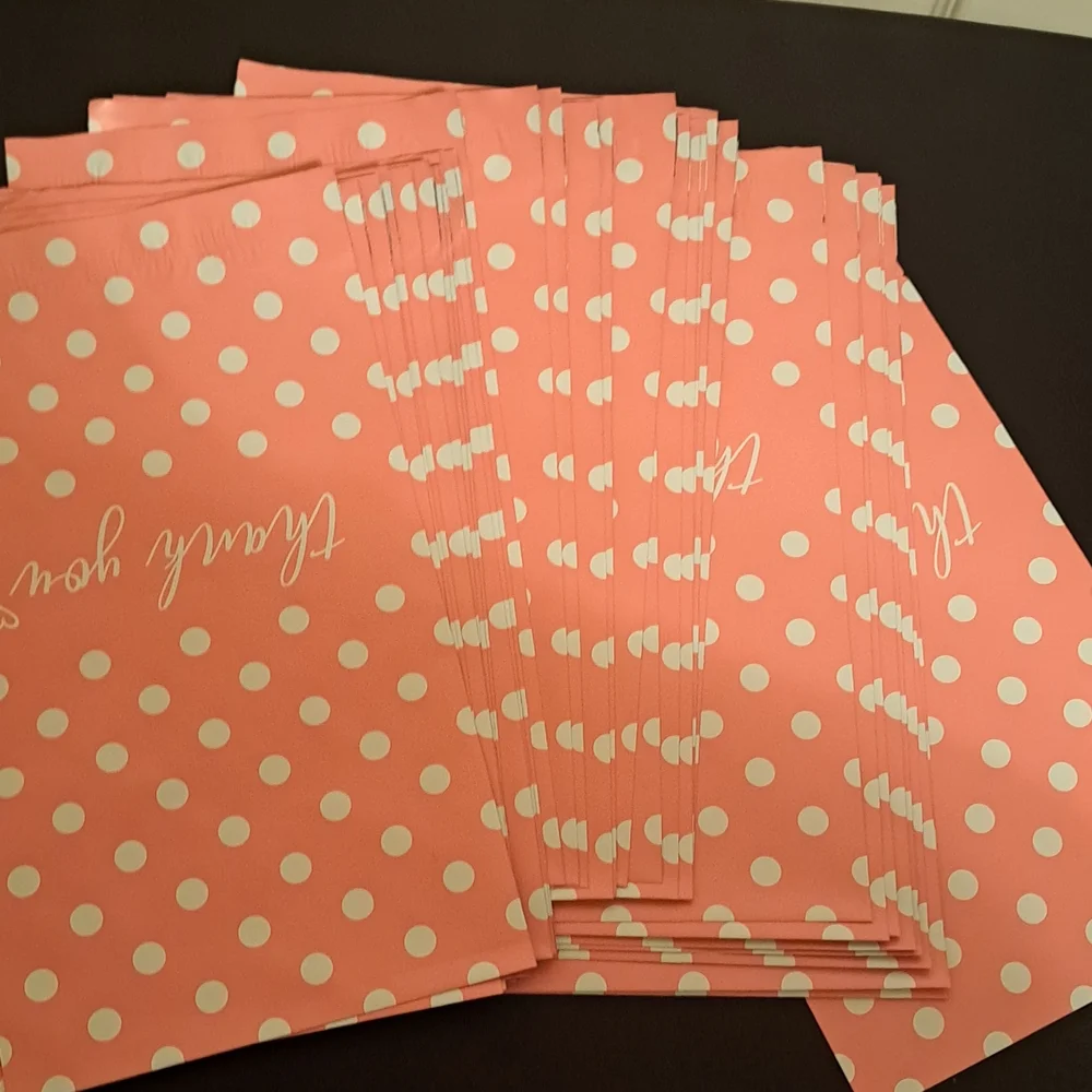 20 ct 6x9 Pink Polka Dot Thank You Poly Mailers